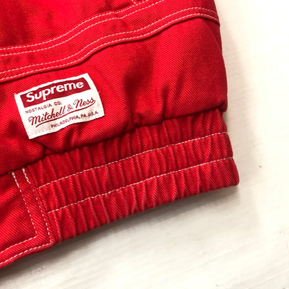 【中古品】【メンズ】 SUPREME シュプリーム × MITCHELL ＆ NESS ミッチェル アンド ネス 別注コラボ 24AW TWILL STADIUM JACKET 2024年秋冬 ツイル スタジアム ジャケット アウター 144-260929-sa-31-teih サイズ：M カラー：レッド 万代Net店