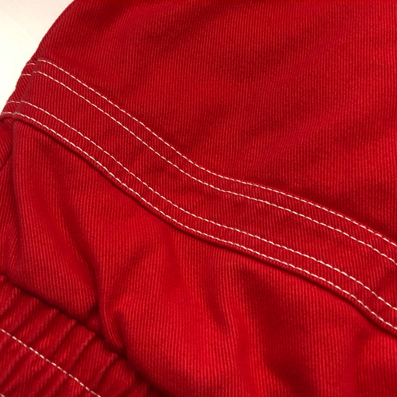 【中古品】【メンズ】 SUPREME シュプリーム × MITCHELL ＆ NESS ミッチェル アンド ネス 別注コラボ 24AW TWILL STADIUM JACKET 2024年秋冬 ツイル スタジアム ジャケット アウター 144-260929-sa-31-teih サイズ：M カラー：レッド 万代Net店