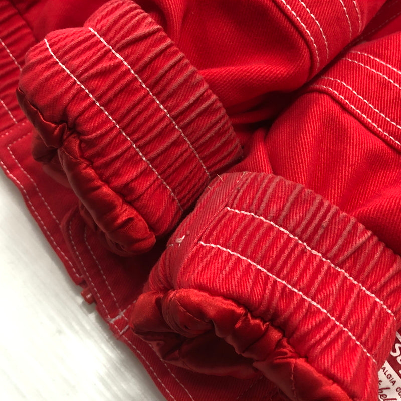 【中古品】【メンズ】 SUPREME シュプリーム × MITCHELL ＆ NESS ミッチェル アンド ネス 別注コラボ 24AW TWILL STADIUM JACKET 2024年秋冬 ツイル スタジアム ジャケット アウター 144-260929-sa-31-teih サイズ：M カラー：レッド 万代Net店