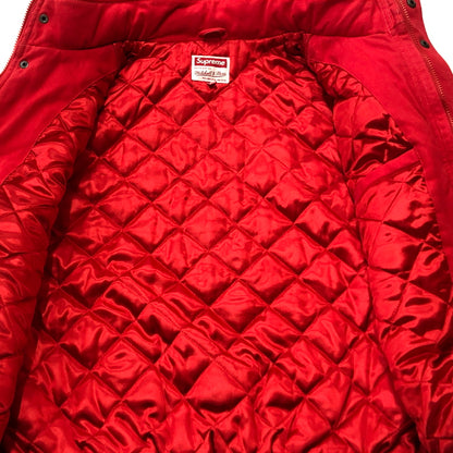 【中古品】【メンズ】 SUPREME シュプリーム × MITCHELL ＆ NESS ミッチェル アンド ネス 別注コラボ 24AW TWILL STADIUM JACKET 2024年秋冬 ツイル スタジアム ジャケット アウター 144-260929-sa-31-teih サイズ：M カラー：レッド 万代Net店