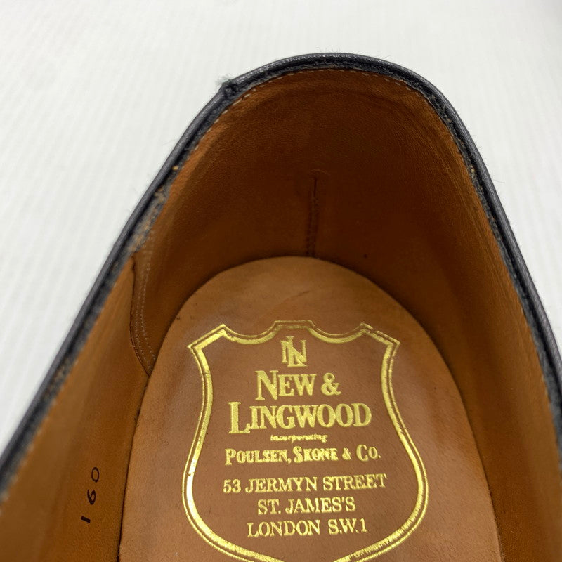 【中古品】【メンズ】 NEW & LINGWOOD ニューアンドリングウッド PLAIN TOE LEATHER SHOES プレーントゥ レザーシューズ 靴 革靴 164-261002-ko-01-teih サイズ：8H F カラー：ブラック 万代Net店