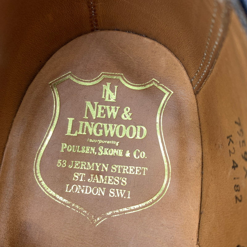 【中古品】【メンズ】 NEW & LINGWOOD ニューアンドリングウッド PLAIN TOE LEATHER SHOES プレーントゥ レザーシューズ 靴 革靴 164-261002-ko-01-teih サイズ：8H F カラー：ブラック 万代Net店