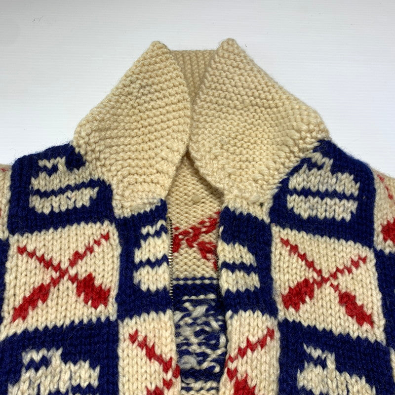【現状渡し品】【メンズ】 UNKNOWN COWICHAN KNITWEAR LIGHTNING ZIP VINTAGE カウチンニット ライトアフター セーター ヴィンテージ 145-261001-ko-17-teih サイズ：不明 カラー：アイボリー系 万代Net店
