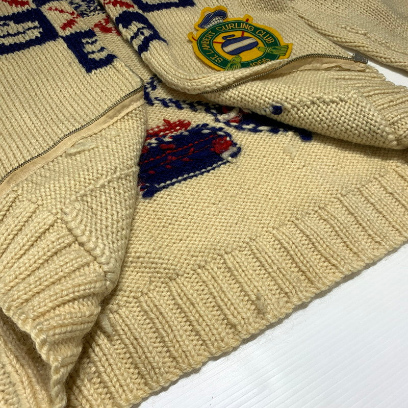 【現状渡し品】【メンズ】 UNKNOWN COWICHAN KNITWEAR LIGHTNING ZIP VINTAGE カウチンニット ライトアフター セーター ヴィンテージ 145-261001-ko-17-teih サイズ：不明 カラー：アイボリー系 万代Net店