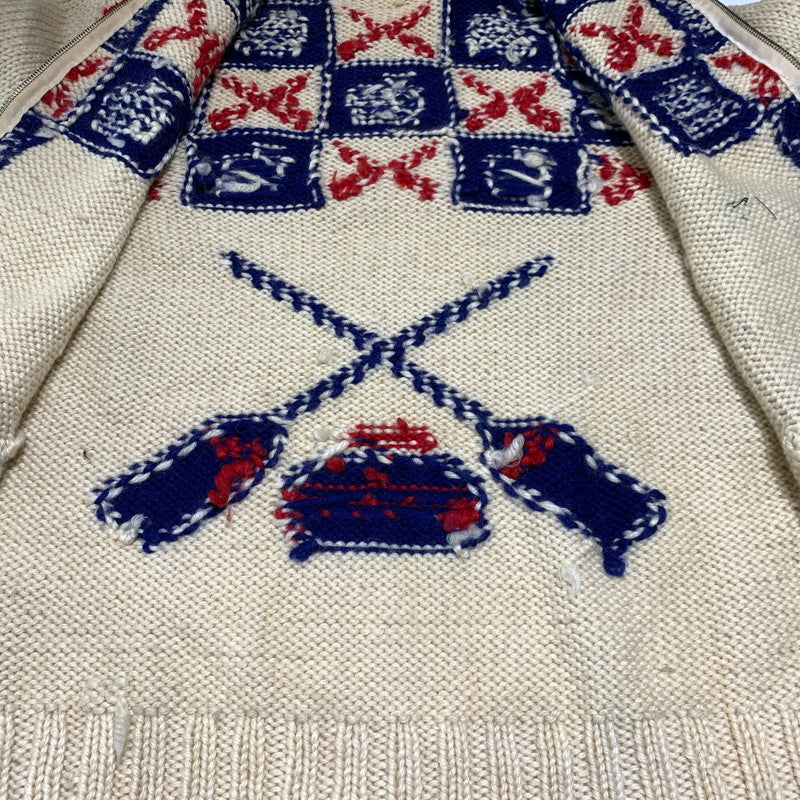 【現状渡し品】【メンズ】 UNKNOWN COWICHAN KNITWEAR LIGHTNING ZIP VINTAGE カウチンニット ライトアフター セーター ヴィンテージ 145-261001-ko-17-teih サイズ：不明 カラー：アイボリー系 万代Net店