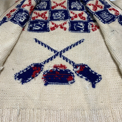 【現状渡し品】【メンズ】 UNKNOWN COWICHAN KNITWEAR LIGHTNING ZIP VINTAGE カウチンニット ライトアフター セーター ヴィンテージ 145-261001-ko-17-teih サイズ：不明 カラー：アイボリー系 万代Net店