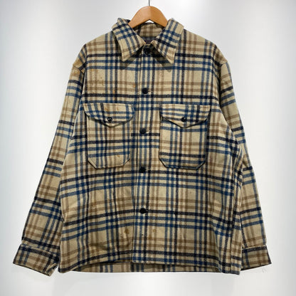 【現状渡し品】【メンズ】 PENDLETON ペンドルトン 70's WOOL CHECK SHIRT JACKET VINTAGE 70年代 チェック シャツジャケット ライトアウター ヴィンテージ 145-260930-yo-08-teih サイズ：L カラー：ベージュ/ブルー 万代Net店