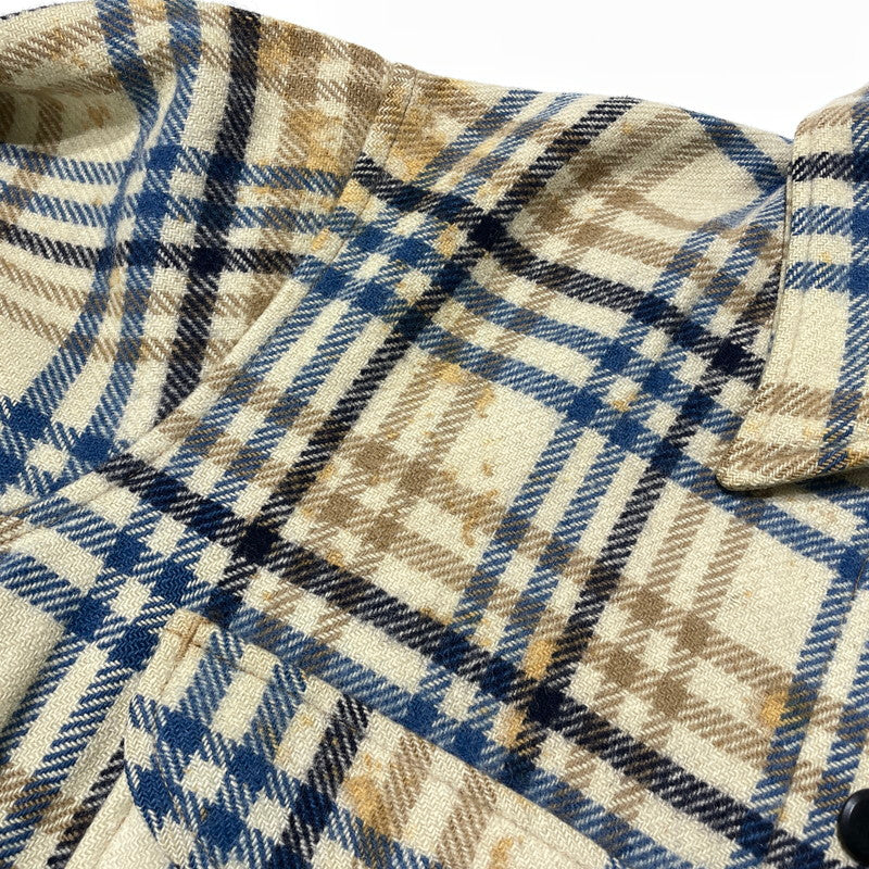 【現状渡し品】【メンズ】 PENDLETON ペンドルトン 70's WOOL CHECK SHIRT JACKET VINTAGE 70年代 チェック シャツジャケット ライトアウター ヴィンテージ 145-260930-yo-08-teih サイズ：L カラー：ベージュ/ブルー 万代Net店