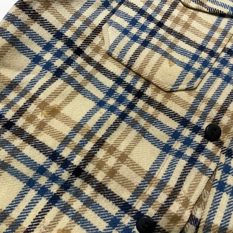 【現状渡し品】【メンズ】 PENDLETON ペンドルトン 70's WOOL CHECK SHIRT JACKET VINTAGE 70年代 チェック シャツジャケット ライトアウター ヴィンテージ 145-260930-yo-08-teih サイズ：L カラー：ベージュ/ブルー 万代Net店