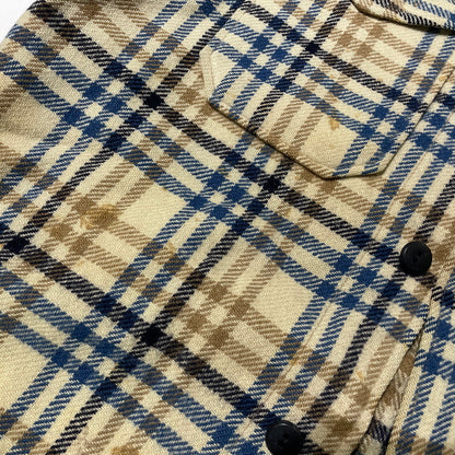 【現状渡し品】【メンズ】 PENDLETON ペンドルトン 70's WOOL CHECK SHIRT JACKET VINTAGE 70年代 チェック シャツジャケット ライトアウター ヴィンテージ 145-260930-yo-08-teih サイズ：L カラー：ベージュ/ブルー 万代Net店
