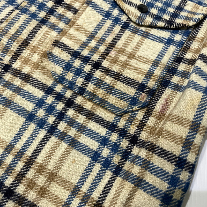 【現状渡し品】【メンズ】 PENDLETON ペンドルトン 70's WOOL CHECK SHIRT JACKET VINTAGE 70年代 チェック シャツジャケット ライトアウター ヴィンテージ 145-260930-yo-08-teih サイズ：L カラー：ベージュ/ブルー 万代Net店