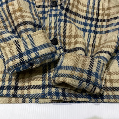 【現状渡し品】【メンズ】 PENDLETON ペンドルトン 70's WOOL CHECK SHIRT JACKET VINTAGE 70年代 チェック シャツジャケット ライトアウター ヴィンテージ 145-260930-yo-08-teih サイズ：L カラー：ベージュ/ブルー 万代Net店