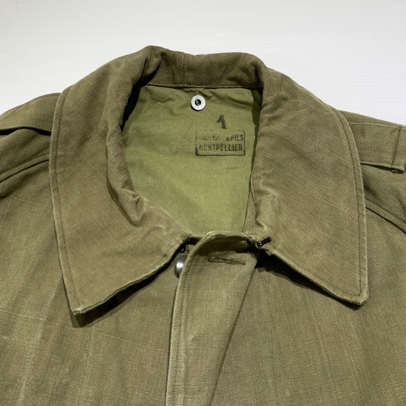 【中古品】【メンズ】 FRENCH MILITARY フレンチミリタリー M-35 MOTORCYCLE COAT VINTAGE モーターサイクル コート アウター ヴィンテージ ミリタリージャケット 145-261001-ko-02-teih サイズ：1 カラー：カーキ 万代Net店