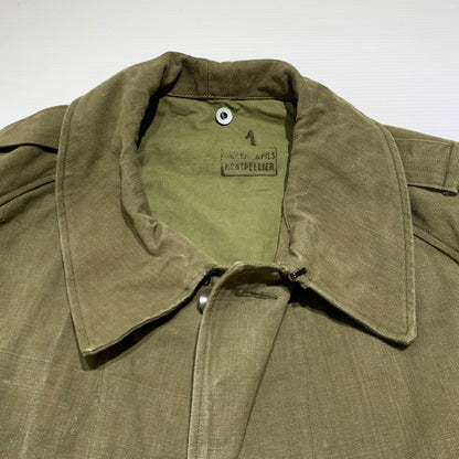 【中古品】【メンズ】 FRENCH MILITARY フレンチミリタリー M-35 MOTORCYCLE COAT VINTAGE モーターサイクル コート アウター ヴィンテージ ミリタリージャケット 145-261001-ko-02-teih サイズ：1 カラー：カーキ 万代Net店