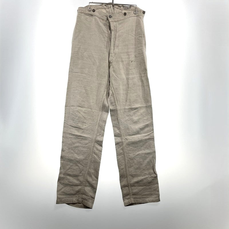 【現状渡し品】【メンズ】 FRENCH MILITARY フランス軍 LINEN BOURGERON TROUSERS PANTS VINTAGE リネン ボージョン トラウザーズ パンツ ボトムス ヴィンテージ 156-260930-yo-05-teih サイズ：不明 カラー：アイボリー系 万代Net店