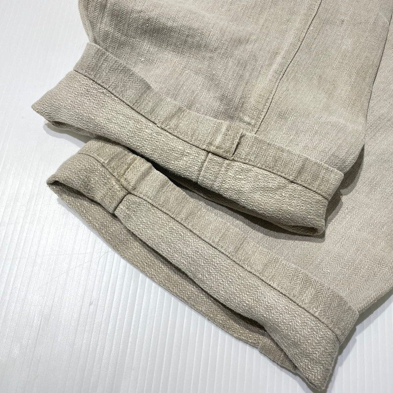 【現状渡し品】【メンズ】 FRENCH MILITARY フランス軍 LINEN BOURGERON TROUSERS PANTS VINTAGE リネン ボージョン トラウザーズ パンツ ボトムス ヴィンテージ 156-260930-yo-05-teih サイズ：不明 カラー：アイボリー系 万代Net店