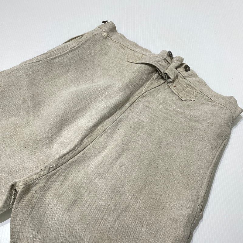 【現状渡し品】【メンズ】 FRENCH MILITARY フランス軍 LINEN BOURGERON TROUSERS PANTS VINTAGE リネン ボージョン トラウザーズ パンツ ボトムス ヴィンテージ 156-260930-yo-05-teih サイズ：不明 カラー：アイボリー系 万代Net店