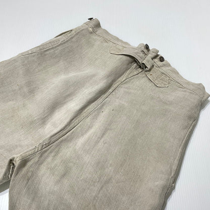【現状渡し品】【メンズ】 FRENCH MILITARY フランス軍 LINEN BOURGERON TROUSERS PANTS VINTAGE リネン ボージョン トラウザーズ パンツ ボトムス ヴィンテージ 156-260930-yo-05-teih サイズ：不明 カラー：アイボリー系 万代Net店