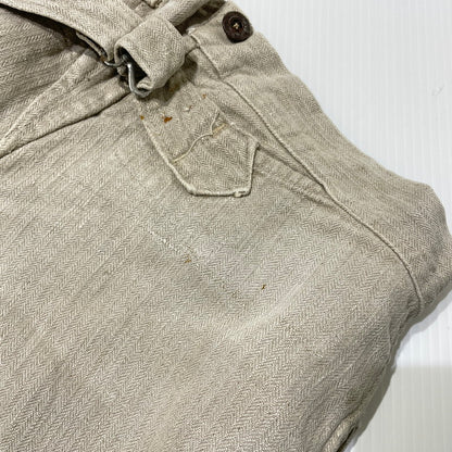【現状渡し品】【メンズ】 FRENCH MILITARY フランス軍 LINEN BOURGERON TROUSERS PANTS VINTAGE リネン ボージョン トラウザーズ パンツ ボトムス ヴィンテージ 156-260930-yo-05-teih サイズ：不明 カラー：アイボリー系 万代Net店