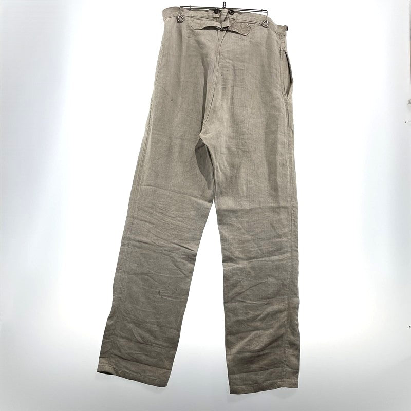 【現状渡し品】【メンズ】 FRENCH MILITARY フランス軍 LINEN BOURGERON TROUSERS PANTS VINTAGE リネン ボージョン トラウザーズ パンツ ボトムス ヴィンテージ 156-260930-yo-05-teih サイズ：不明 カラー：アイボリー系 万代Net店