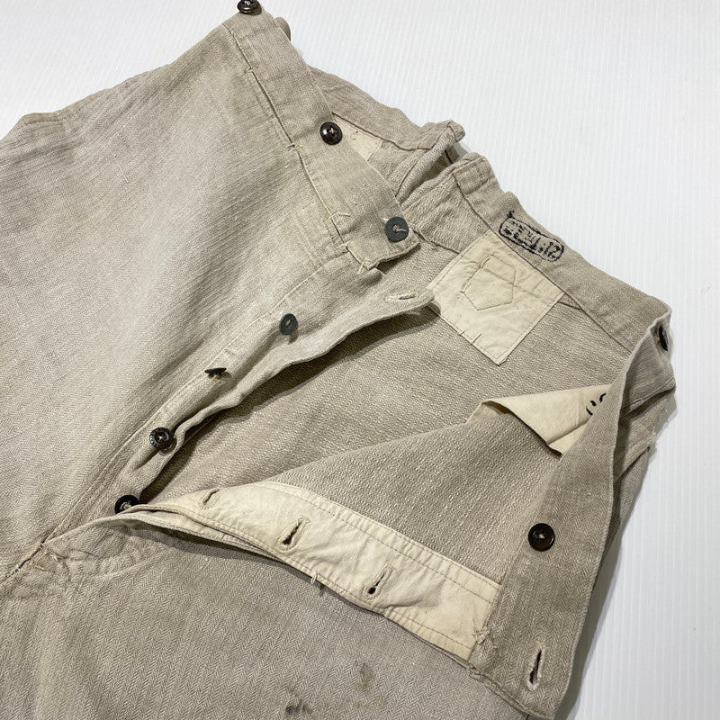 【現状渡し品】【メンズ】 FRENCH MILITARY フランス軍 LINEN BOURGERON TROUSERS PANTS VINTAGE リネン ボージョン トラウザーズ パンツ ボトムス ヴィンテージ 156-260930-yo-05-teih サイズ：不明 カラー：アイボリー系 万代Net店