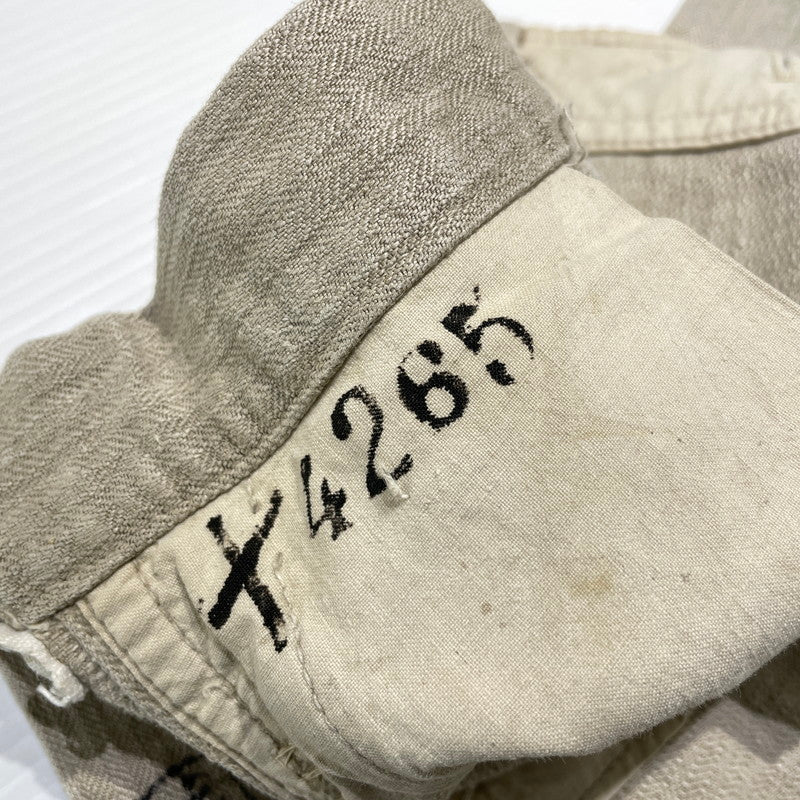 【現状渡し品】【メンズ】 FRENCH MILITARY フランス軍 LINEN BOURGERON TROUSERS PANTS VINTAGE リネン ボージョン トラウザーズ パンツ ボトムス ヴィンテージ 156-260930-yo-05-teih サイズ：不明 カラー：アイボリー系 万代Net店