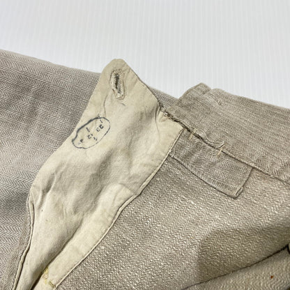 【現状渡し品】【メンズ】 FRENCH MILITARY フランス軍 LINEN BOURGERON TROUSERS PANTS VINTAGE リネン ボージョン トラウザーズ パンツ ボトムス ヴィンテージ 156-260930-yo-05-teih サイズ：不明 カラー：アイボリー系 万代Net店