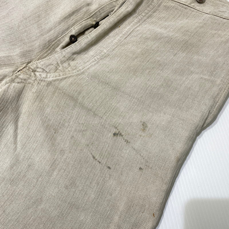 【現状渡し品】【メンズ】 FRENCH MILITARY フランス軍 LINEN BOURGERON TROUSERS PANTS VINTAGE リネン ボージョン トラウザーズ パンツ ボトムス ヴィンテージ 156-260930-yo-05-teih サイズ：不明 カラー：アイボリー系 万代Net店