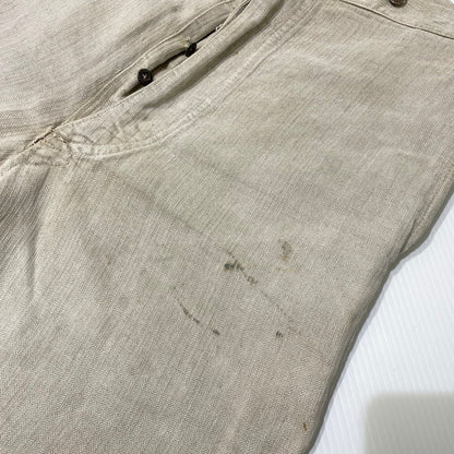 【現状渡し品】【メンズ】 FRENCH MILITARY フランス軍 LINEN BOURGERON TROUSERS PANTS VINTAGE リネン ボージョン トラウザーズ パンツ ボトムス ヴィンテージ 156-260930-yo-05-teih サイズ：不明 カラー：アイボリー系 万代Net店