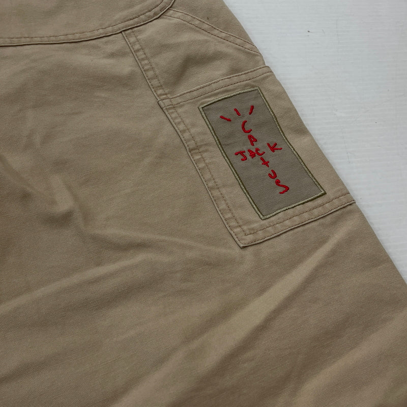 【中古品】【メンズ】 NIKE ナイキ × TRAVIS SCOTT トラビス スコット 別注コラボ 21SS CANVAS PANT DD4779-201 2021年春夏 キャンパス パンツ ボトムス 159-261004-sa-07-teih サイズ：M カラー：ベージュ 万代Net店