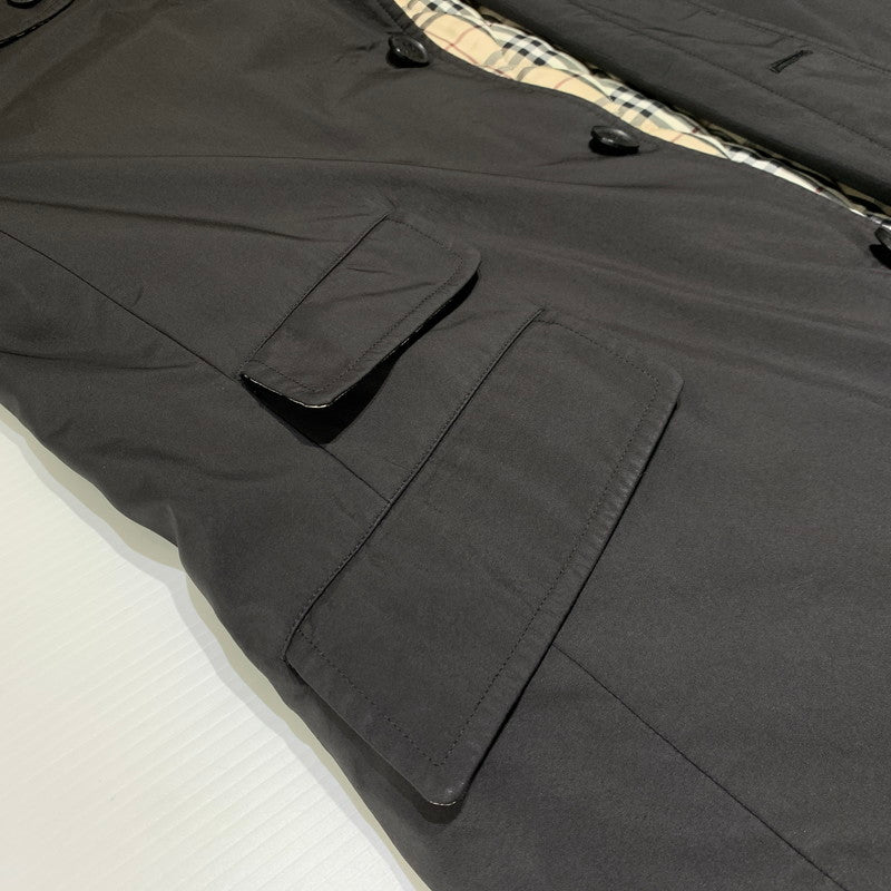 【中古品】【メンズ】 BURBERRY BLACK LABEL バーバリーブラックレーベル BALMACAAN COAT BMA09-705-09 ステンカラーコート アウター ライナー付きジャケット 141-261001-ko-13-teih サイズ：M カラー：ブラック 万代Net店