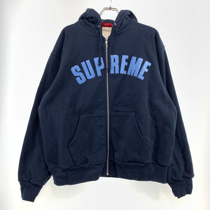 【中古品】【メンズ】 Supreme シュプリーム ARC THERMAL LINED ZIP UP HOODED SWEATSHIRT サーマル ライン ジップアップ フーディ スウェットシャツ トップス フルジップパーカー 149-261001-ko-16-teih サイズ：M カラー：ネイビー 万代Net店