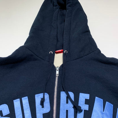 【中古品】【メンズ】 Supreme シュプリーム ARC THERMAL LINED ZIP UP HOODED SWEATSHIRT サーマル ライン ジップアップ フーディ スウェットシャツ トップス フルジップパーカー 149-261001-ko-16-teih サイズ：M カラー：ネイビー 万代Net店