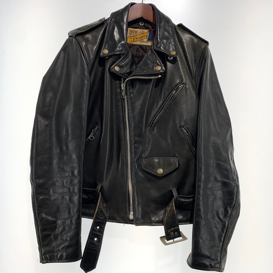 【ジャンク品】【メンズ】 SCHOTT ショット DOUBLE RIDER JACKET ダブル ライダースジャケット ライトアウター レザージャケット 145-261001-ko-20-teih サイズ：36 カラー：ブラック 万代Net店