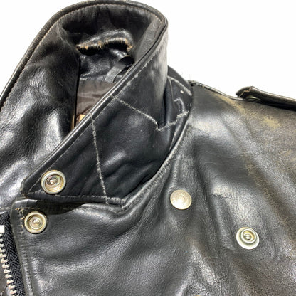 【ジャンク品】【メンズ】 SCHOTT ショット DOUBLE RIDER JACKET ダブル ライダースジャケット ライトアウター レザージャケット 145-261001-ko-20-teih サイズ：36 カラー：ブラック 万代Net店