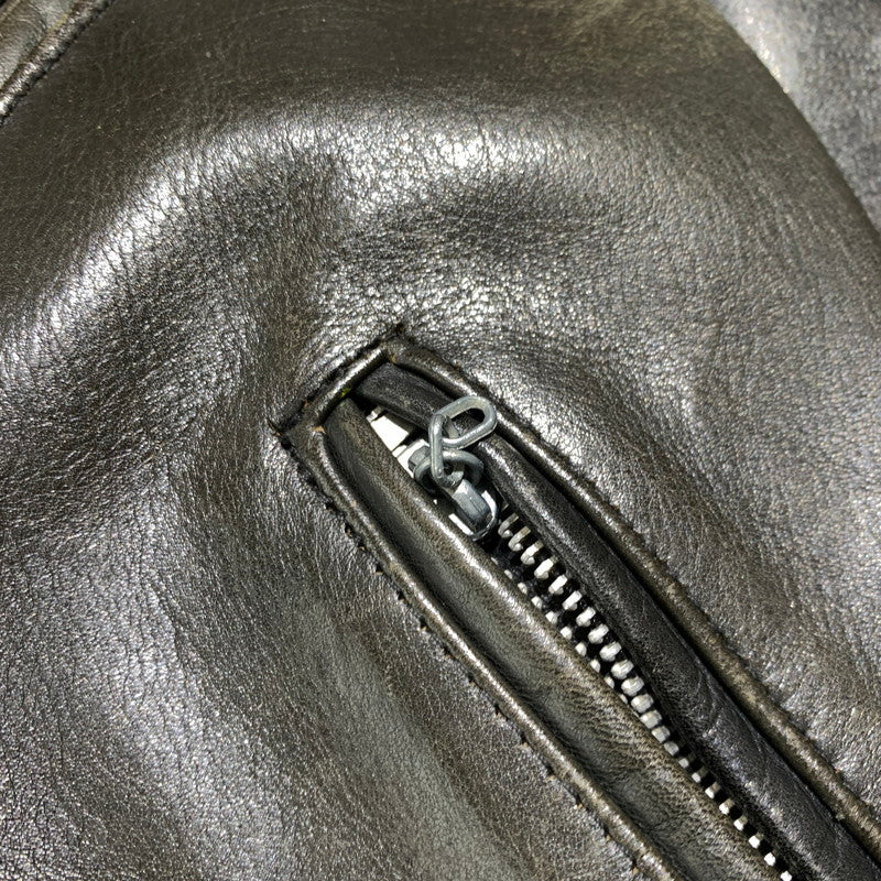 【ジャンク品】【メンズ】 SCHOTT ショット DOUBLE RIDER JACKET ダブル ライダースジャケット ライトアウター レザージャケット 145-261001-ko-20-teih サイズ：36 カラー：ブラック 万代Net店
