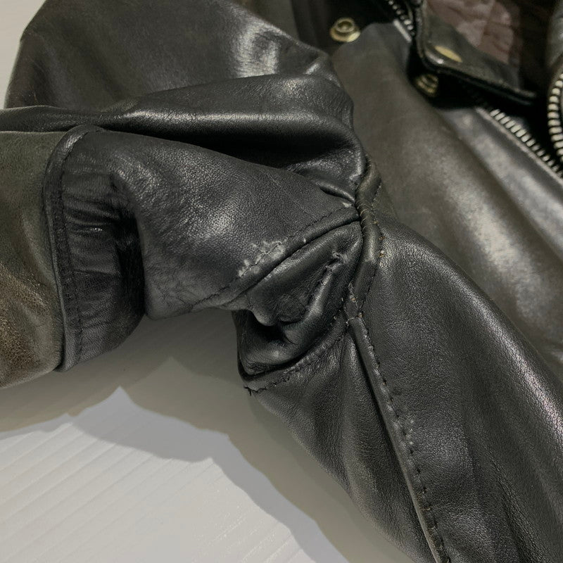 【ジャンク品】【メンズ】 SCHOTT ショット DOUBLE RIDER JACKET ダブル ライダースジャケット ライトアウター レザージャケット 145-261001-ko-20-teih サイズ：36 カラー：ブラック 万代Net店