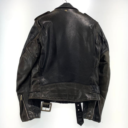 【ジャンク品】【メンズ】 SCHOTT ショット DOUBLE RIDER JACKET ダブル ライダースジャケット ライトアウター レザージャケット 145-261001-ko-20-teih サイズ：36 カラー：ブラック 万代Net店