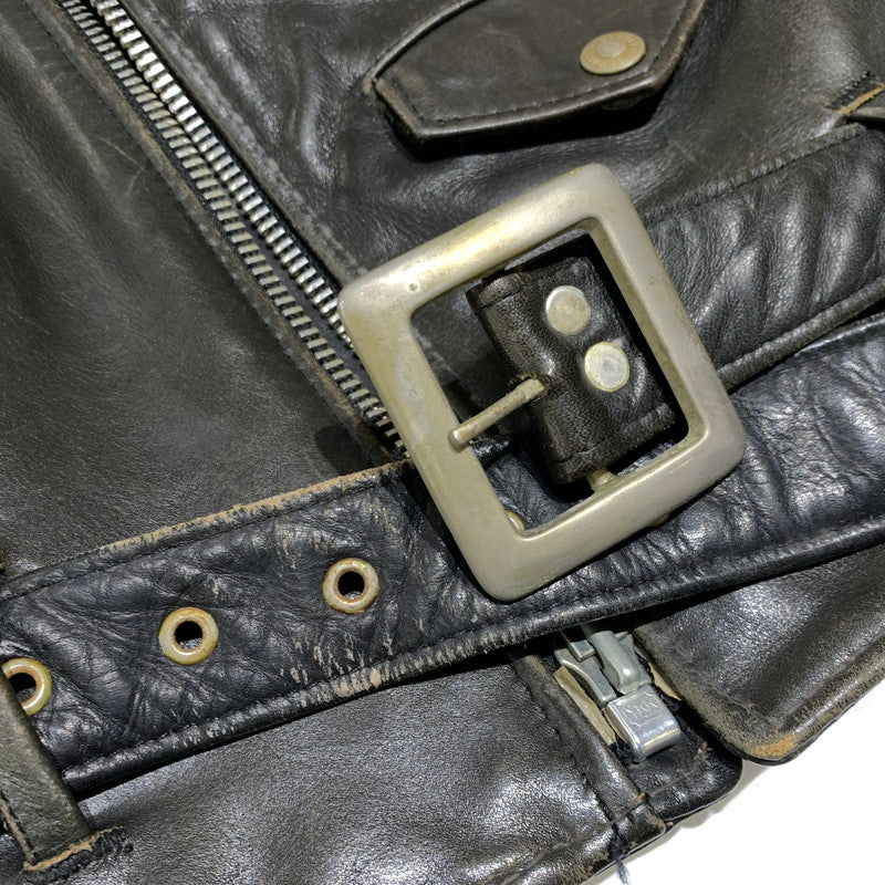 【ジャンク品】【メンズ】 SCHOTT ショット DOUBLE RIDER JACKET ダブル ライダースジャケット ライトアウター レザージャケット 145-261001-ko-20-teih サイズ：36 カラー：ブラック 万代Net店