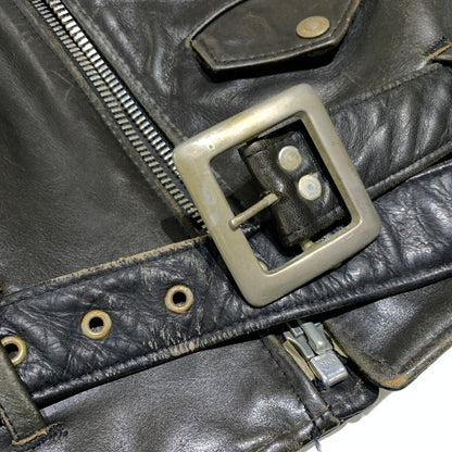【ジャンク品】【メンズ】 SCHOTT ショット DOUBLE RIDER JACKET ダブル ライダースジャケット ライトアウター レザージャケット 145-261001-ko-20-teih サイズ：36 カラー：ブラック 万代Net店