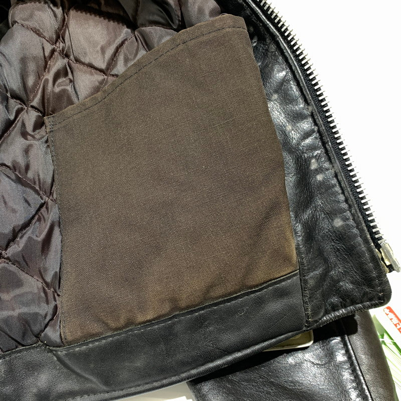 【ジャンク品】【メンズ】 SCHOTT ショット DOUBLE RIDER JACKET ダブル ライダースジャケット ライトアウター レザージャケット 145-261001-ko-20-teih サイズ：36 カラー：ブラック 万代Net店