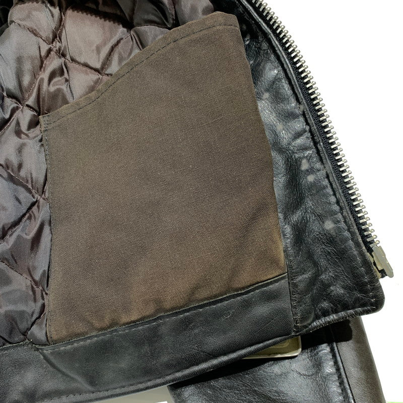 【ジャンク品】【メンズ】 SCHOTT ショット DOUBLE RIDER JACKET ダブル ライダースジャケット ライトアウター レザージャケット 145-261001-ko-20-teih サイズ：36 カラー：ブラック 万代Net店