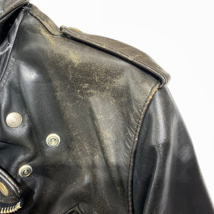 【ジャンク品】【メンズ】 SCHOTT ショット DOUBLE RIDER JACKET ダブル ライダースジャケット ライトアウター レザージャケット 145-261001-ko-20-teih サイズ：36 カラー：ブラック 万代Net店