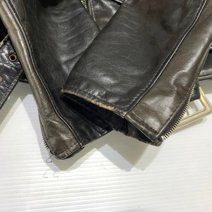 【ジャンク品】【メンズ】 SCHOTT ショット DOUBLE RIDER JACKET ダブル ライダースジャケット ライトアウター レザージャケット 145-261001-ko-20-teih サイズ：36 カラー：ブラック 万代Net店