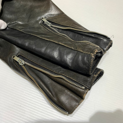 【ジャンク品】【メンズ】 SCHOTT ショット DOUBLE RIDER JACKET ダブル ライダースジャケット ライトアウター レザージャケット 145-261001-ko-20-teih サイズ：36 カラー：ブラック 万代Net店
