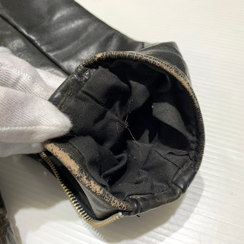 【ジャンク品】【メンズ】 SCHOTT ショット DOUBLE RIDER JACKET ダブル ライダースジャケット ライトアウター レザージャケット 145-261001-ko-20-teih サイズ：36 カラー：ブラック 万代Net店