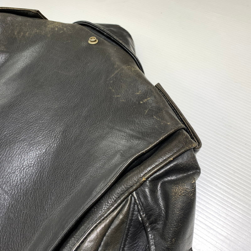 【ジャンク品】【メンズ】 SCHOTT ショット DOUBLE RIDER JACKET ダブル ライダースジャケット ライトアウター レザージャケット 145-261001-ko-20-teih サイズ：36 カラー：ブラック 万代Net店