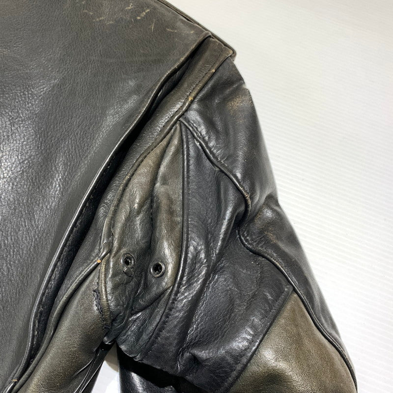 【ジャンク品】【メンズ】 SCHOTT ショット DOUBLE RIDER JACKET ダブル ライダースジャケット ライトアウター レザージャケット 145-261001-ko-20-teih サイズ：36 カラー：ブラック 万代Net店