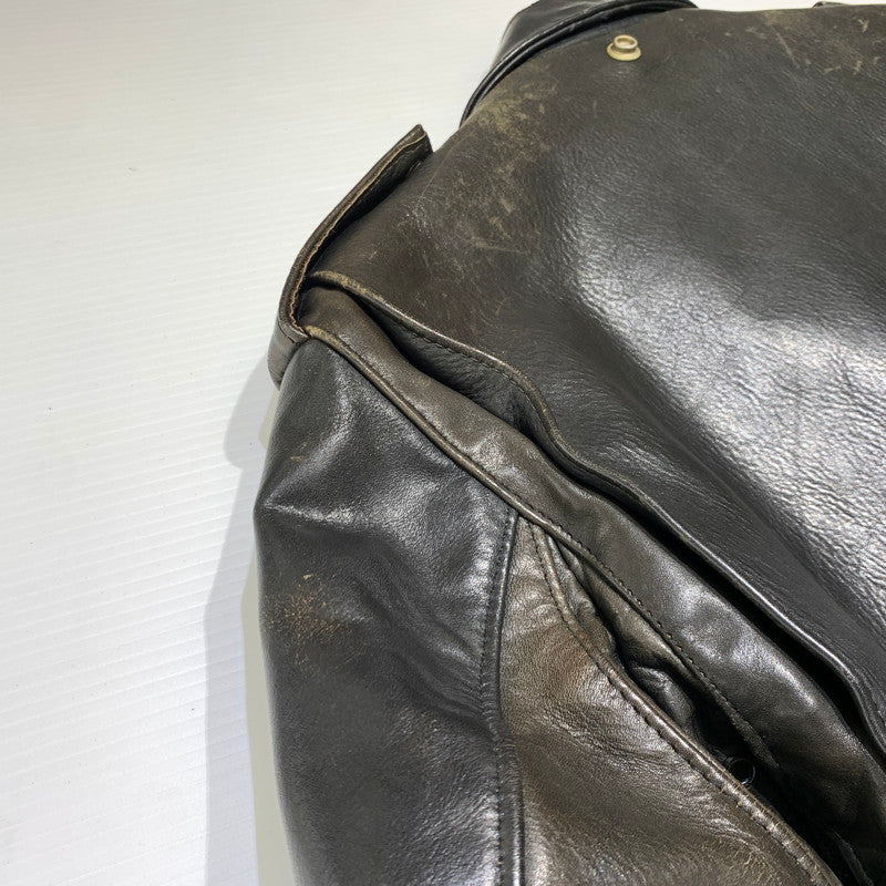 【ジャンク品】【メンズ】 SCHOTT ショット DOUBLE RIDER JACKET ダブル ライダースジャケット ライトアウター レザージャケット 145-261001-ko-20-teih サイズ：36 カラー：ブラック 万代Net店