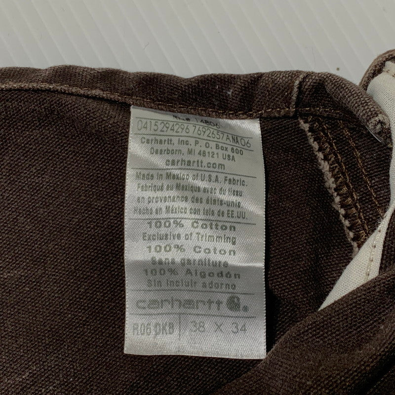 【現状渡し品】【メンズ】 Carhartt カーハート OVERALL R06 DKB オーバーオール ボトムス トップス ワークパンツ 145-261002-ko-15-teih サイズ：38×34 カラー：ダークブラウン 万代Net店